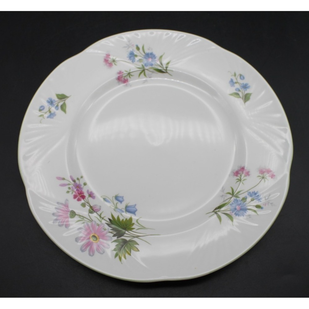 Crown Staffordshire Wild Flowers 8" Salad Plate Fine Bone China England Vintage